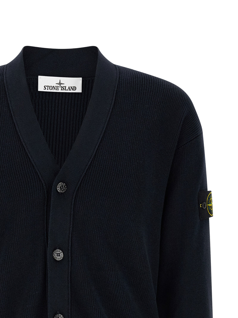 Stone Island Blue Cotton Cardigan