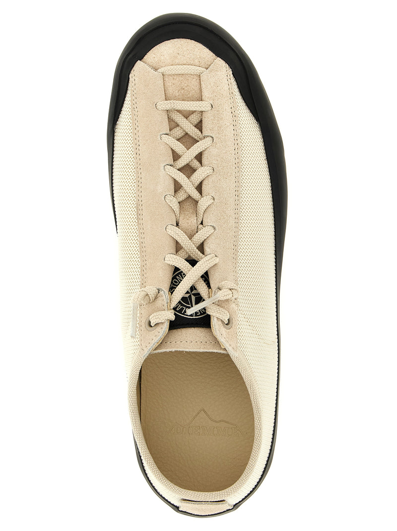 Stone Island Beige Calfskin Low Top Sneakers