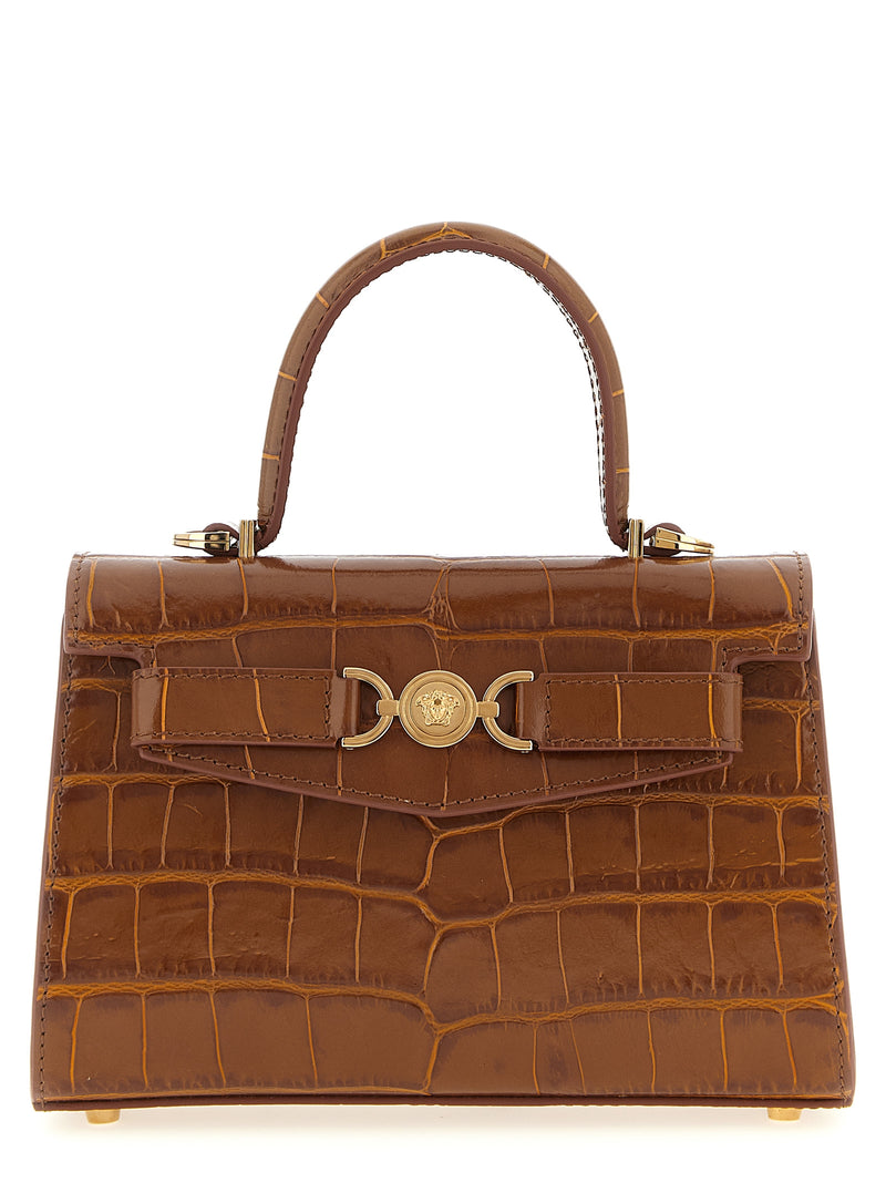 Versace Brown Calfskin Handbag