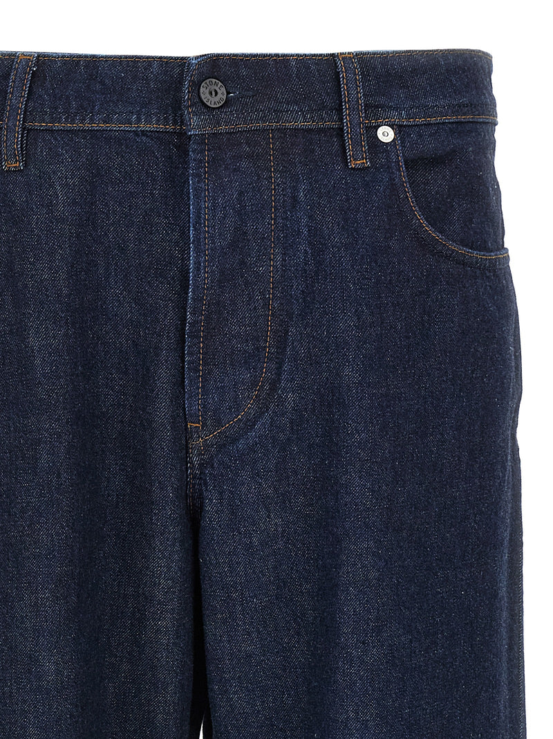 Stone Island Blue Cotton Relaxed Fit Jeans