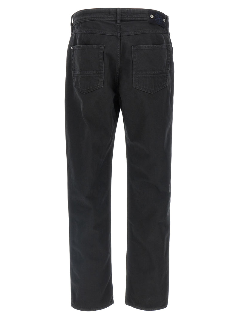 Stone Island Black Cotton Straight-Leg Jeans
