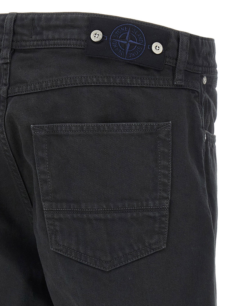 Stone Island Black Cotton Straight-Leg Jeans