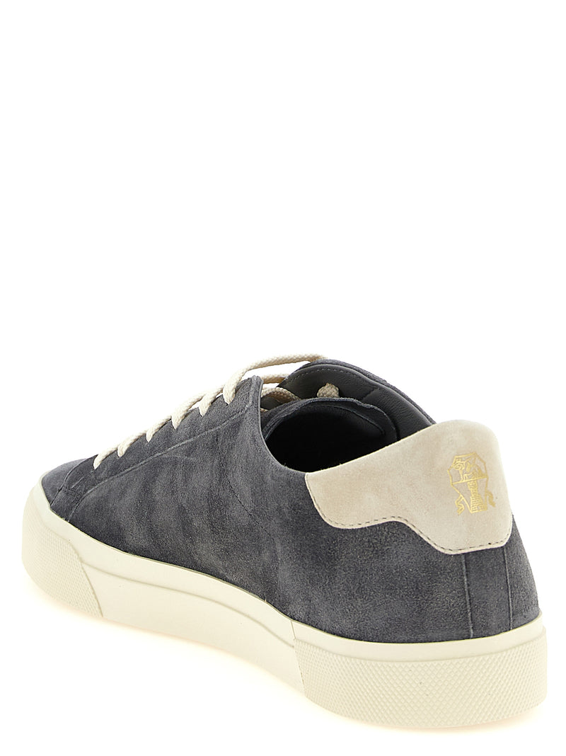 Brunello Cucinelli Gray Calfskin Sneakers