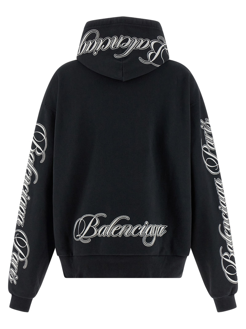 Balenciaga Black Cotton Hoodie
