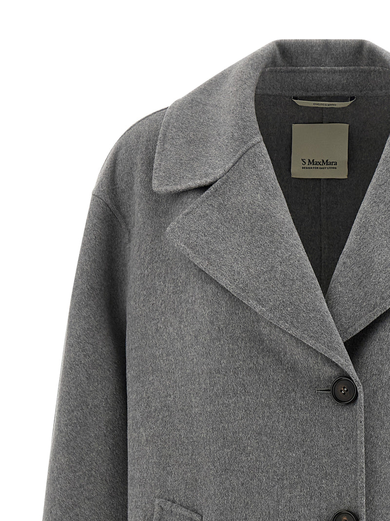 'S Max Mara Gray Virgin Wool Coat