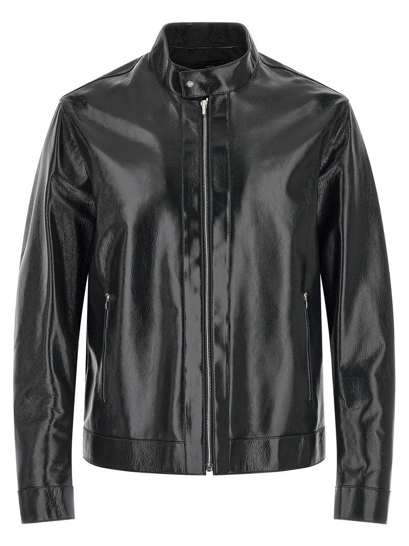 Fendi Blue Lamb Leather Leather Jacket