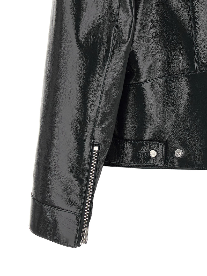 Fendi Blue Lamb Leather Leather Jacket