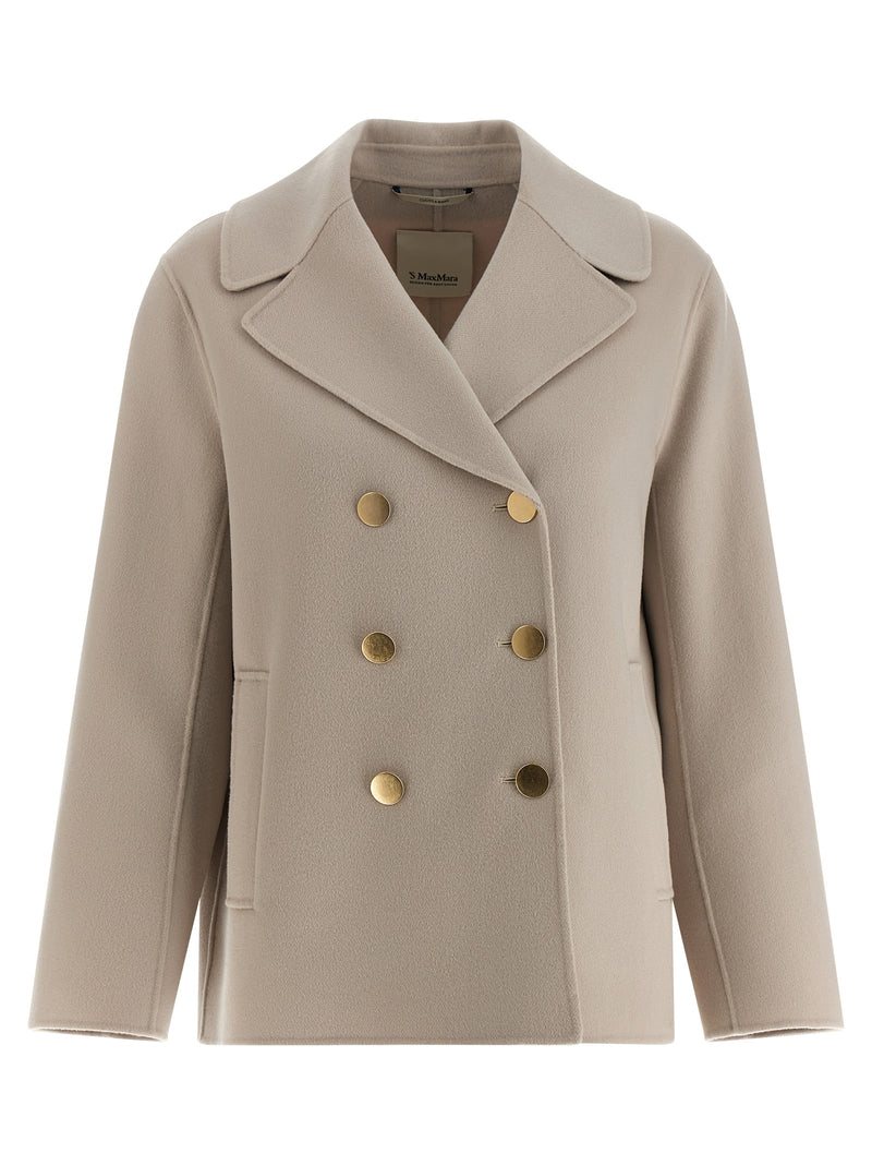 'S Max Mara Beige Virgin Wool Biker Jacket