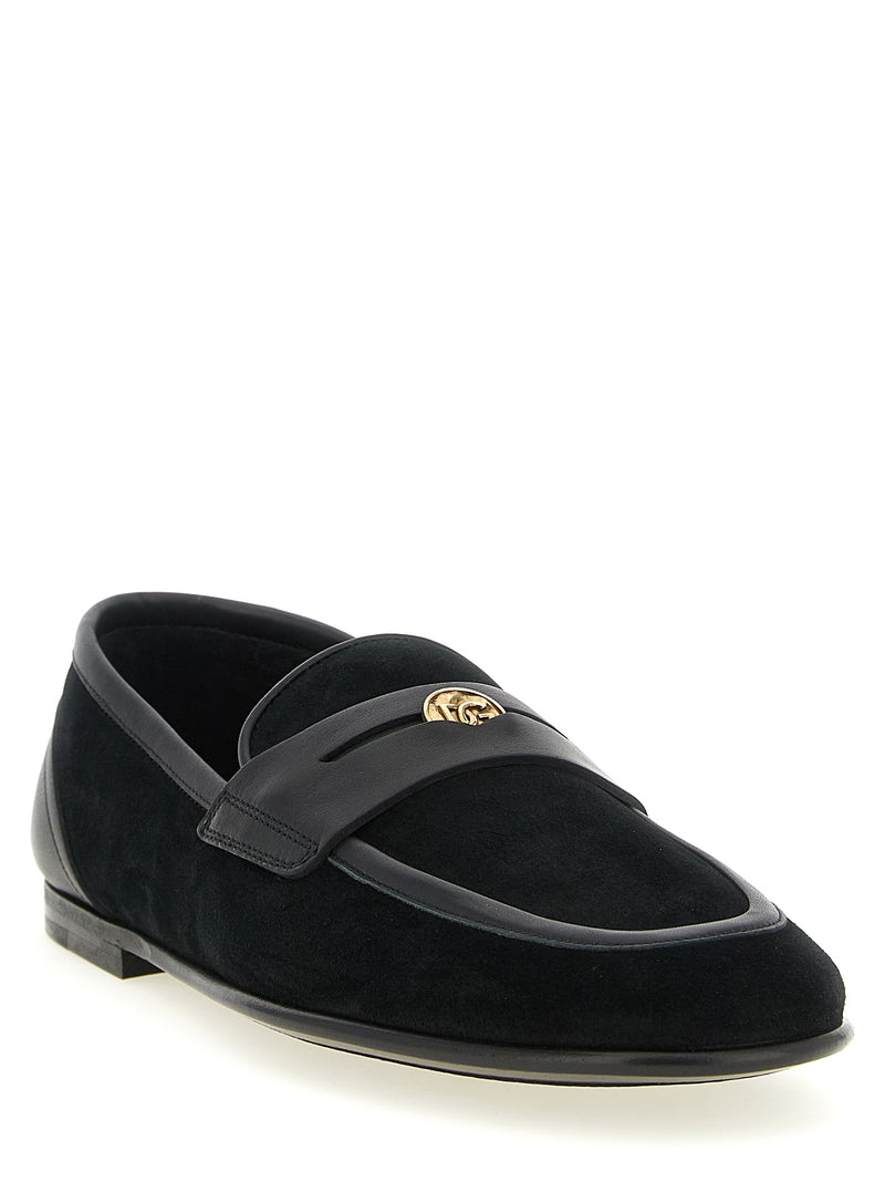 Dolce & Gabbana Black Calfskin Slip-On Loafers