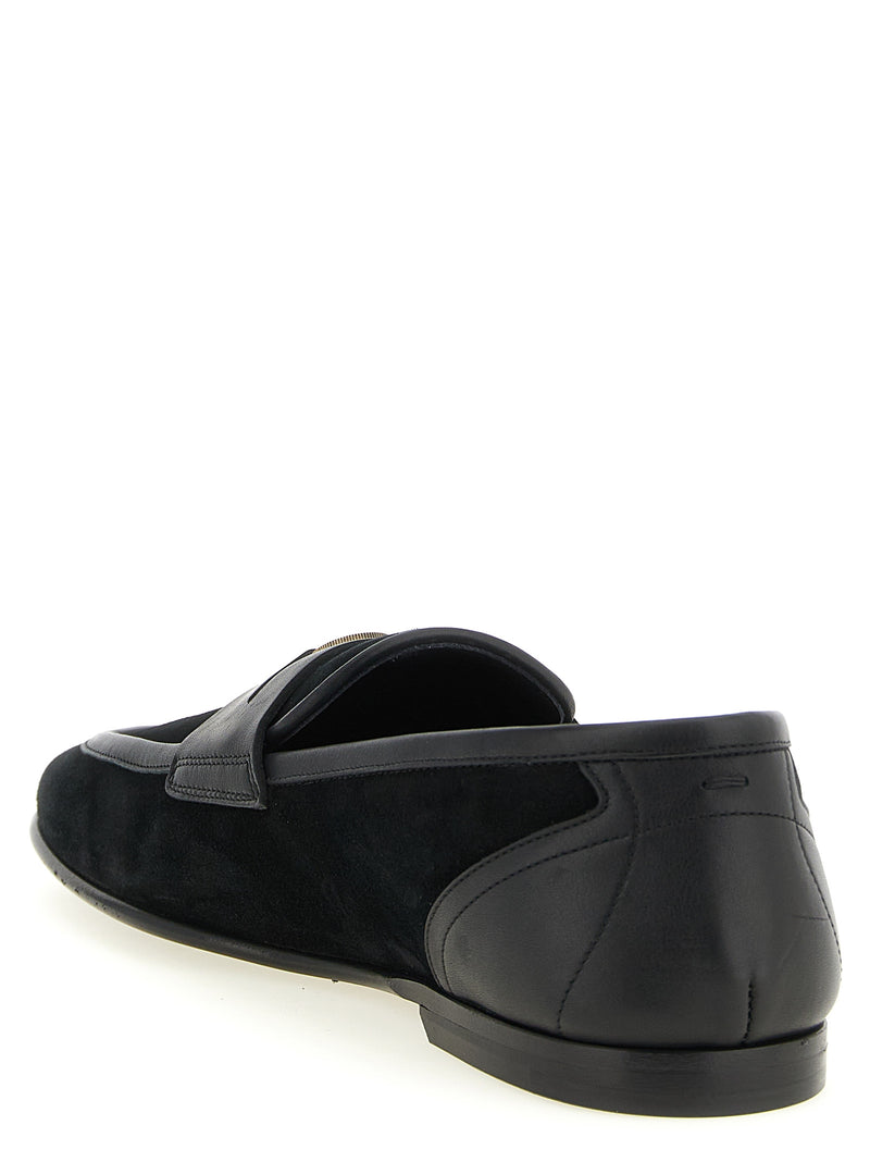 Dolce & Gabbana Black Calfskin Slip-On Loafers