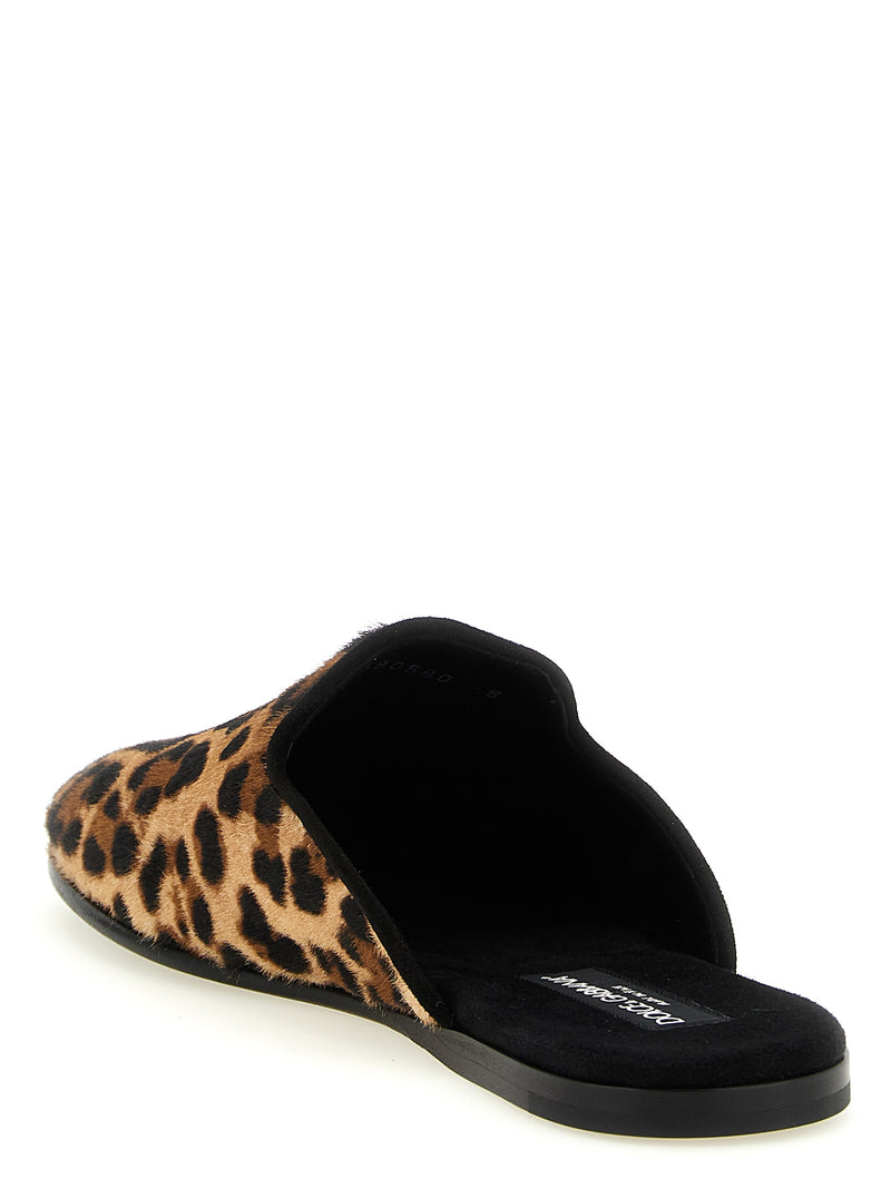 Dolce & Gabbana Brown Calfskin Flats