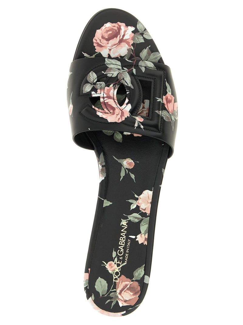 Dolce & Gabbana Black Calfskin Slides
