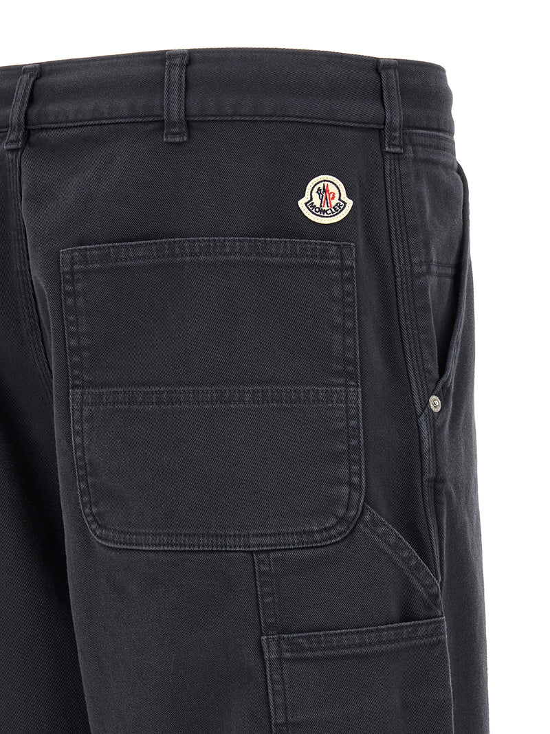 Moncler Blue Cotton Cargo Pants