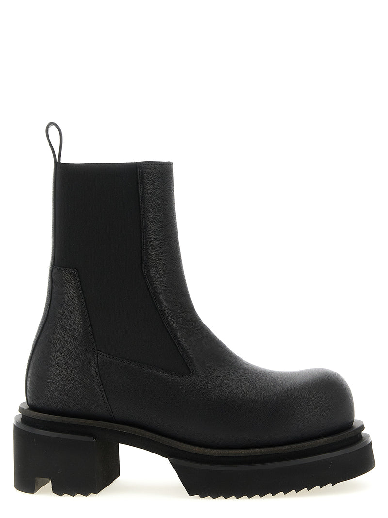 Rick Owens Black Goatskin Ankle Boots