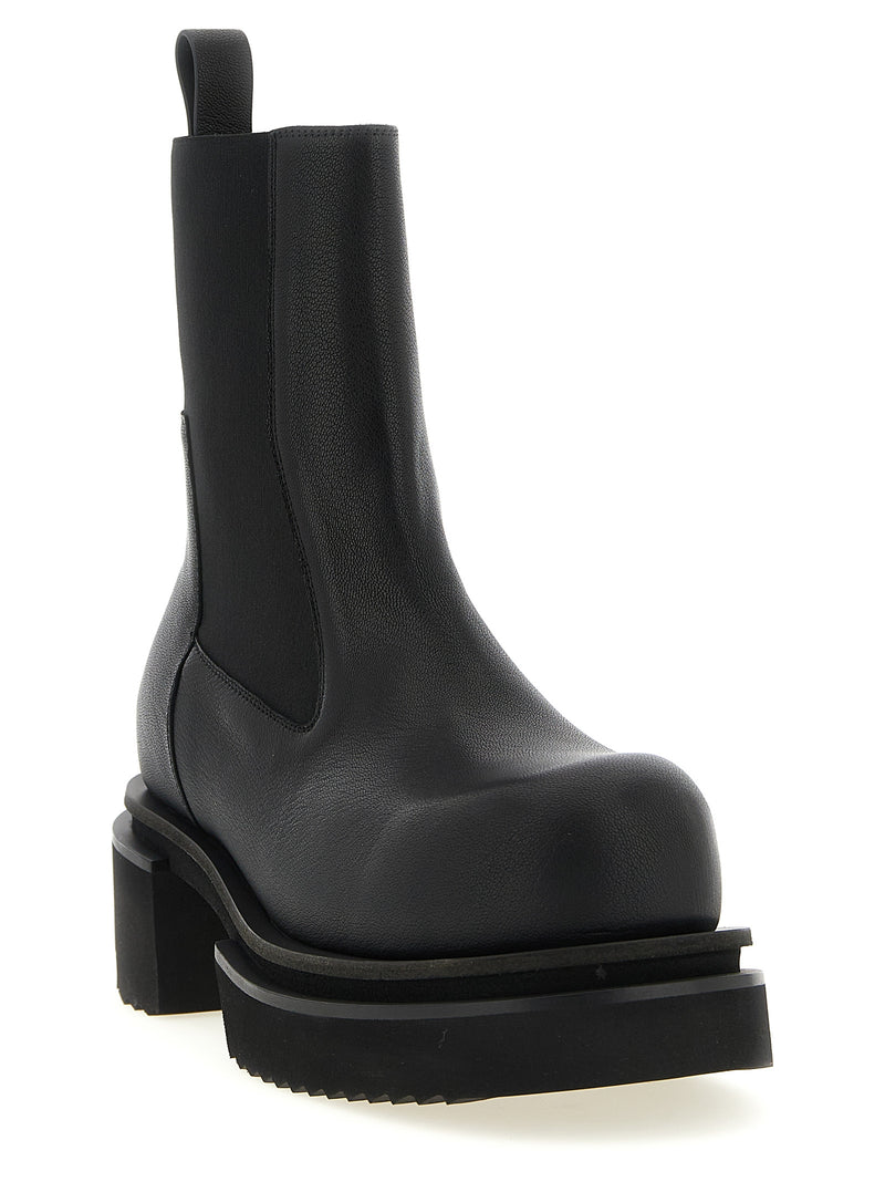Rick Owens Black Goatskin Ankle Boots