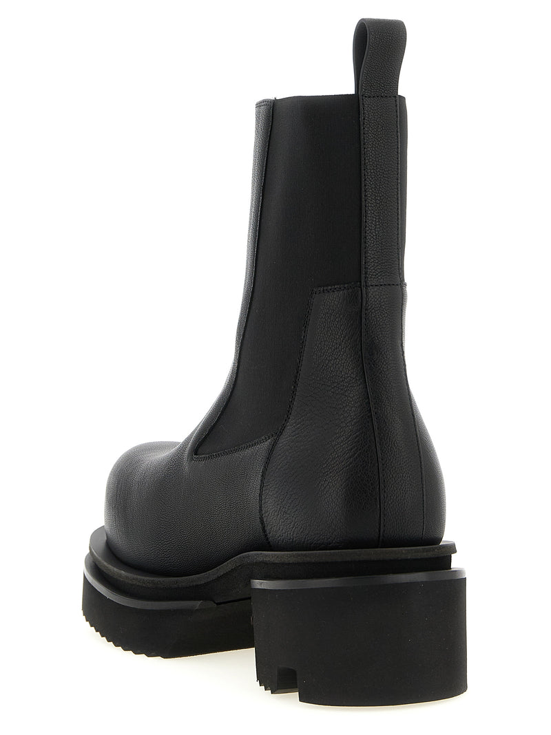 Rick Owens Black Goatskin Ankle Boots