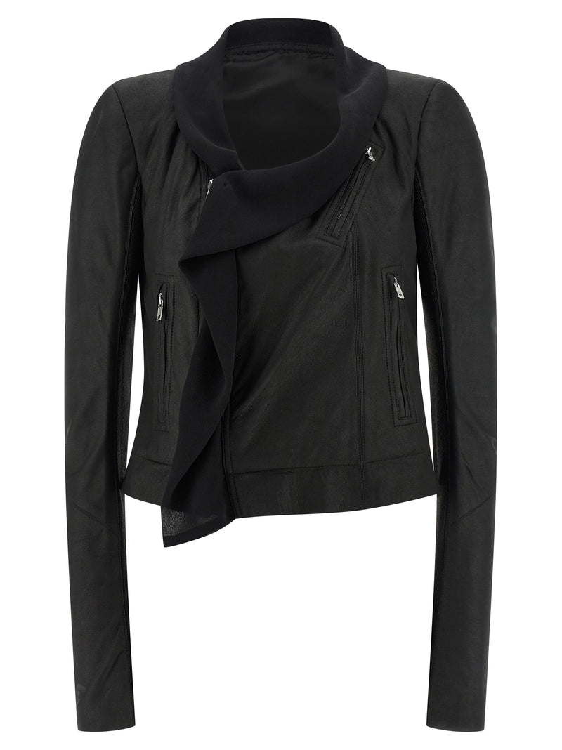 Rick Owens Black Lamb Leather Leather Jacket