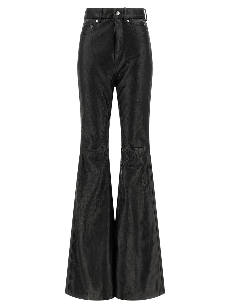 Rick Owens Black Lamb Leather Pants