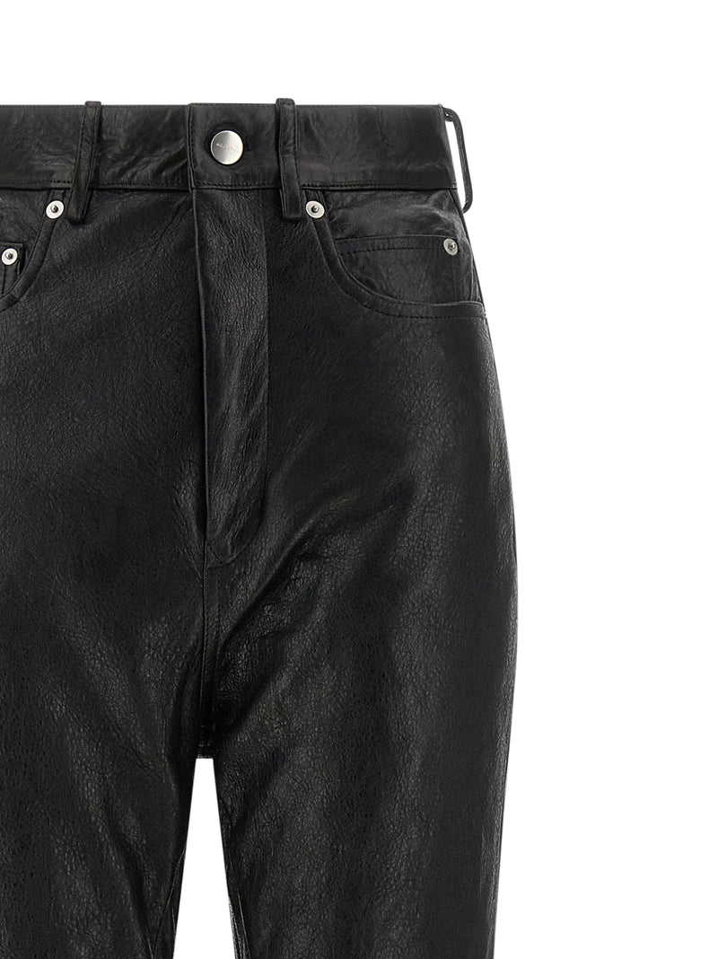 Rick Owens Black Lamb Leather Pants