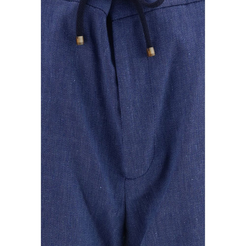 Brunello Cucinelli Blue Linen Bermuda Shorts