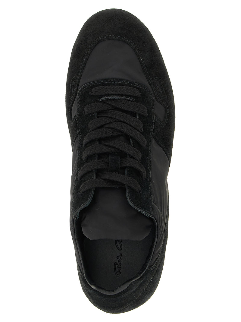 Rick Owens Black Calfskin Athletic Sneakers