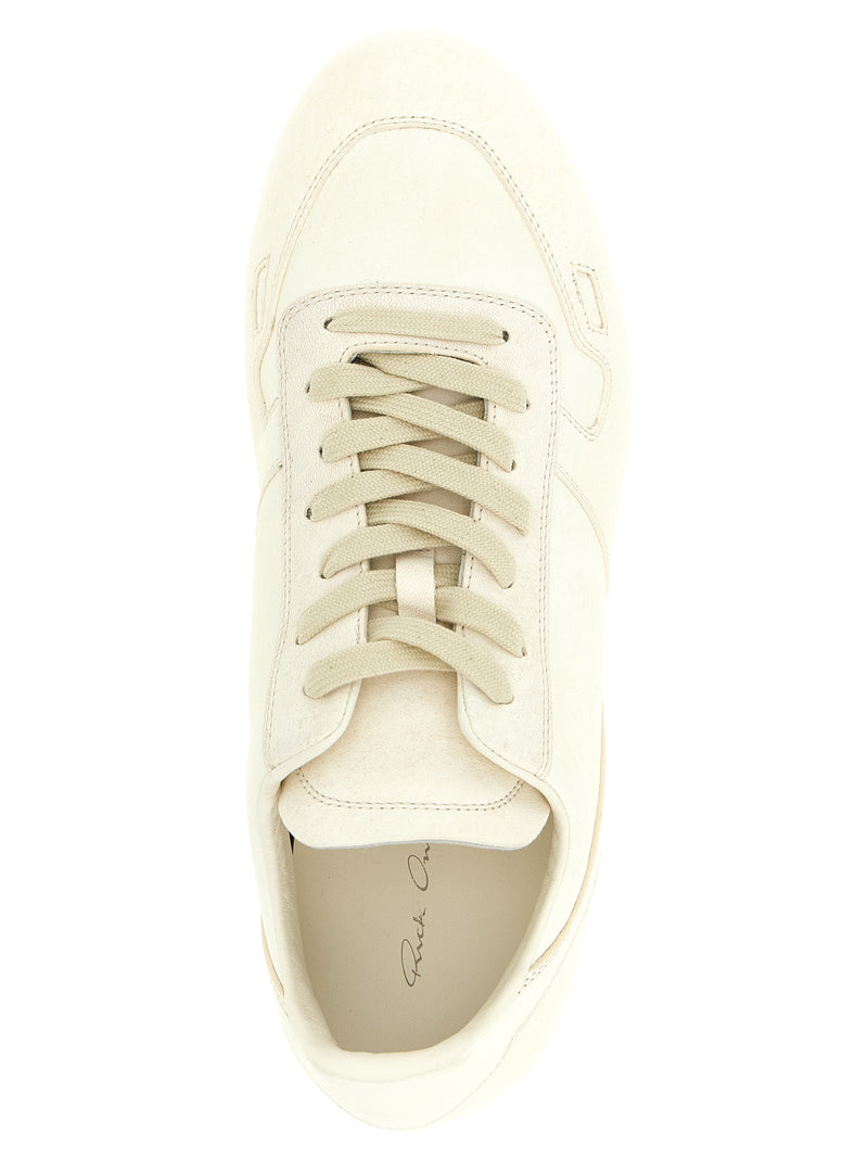Rick Owens White Lamb Leather Low Top Sneakers