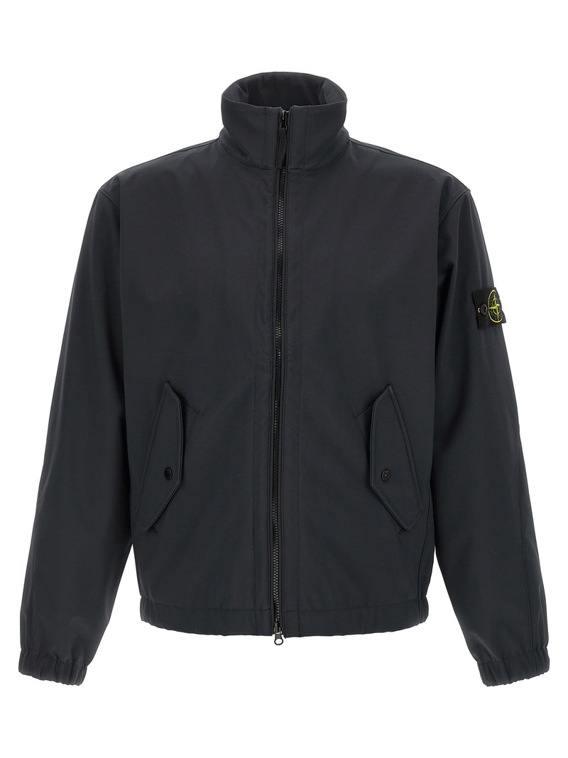 Stone Island Blue Polyester Shell Jacket