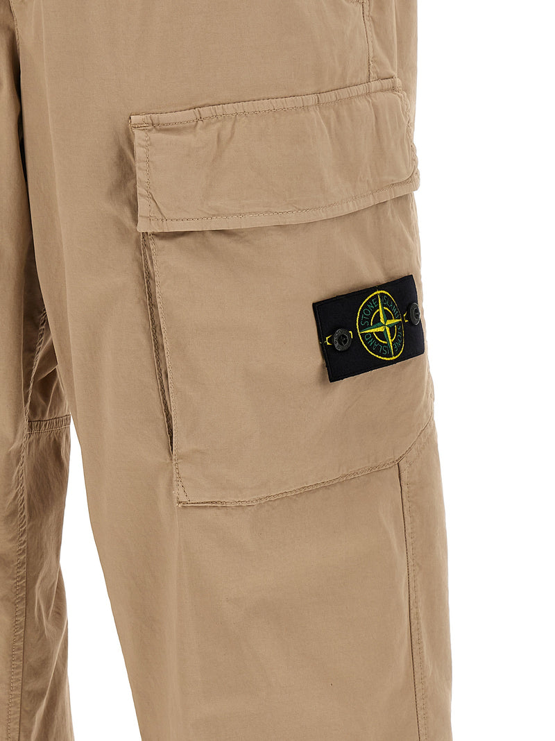 Stone Island Beige Cotton Cargo Pants