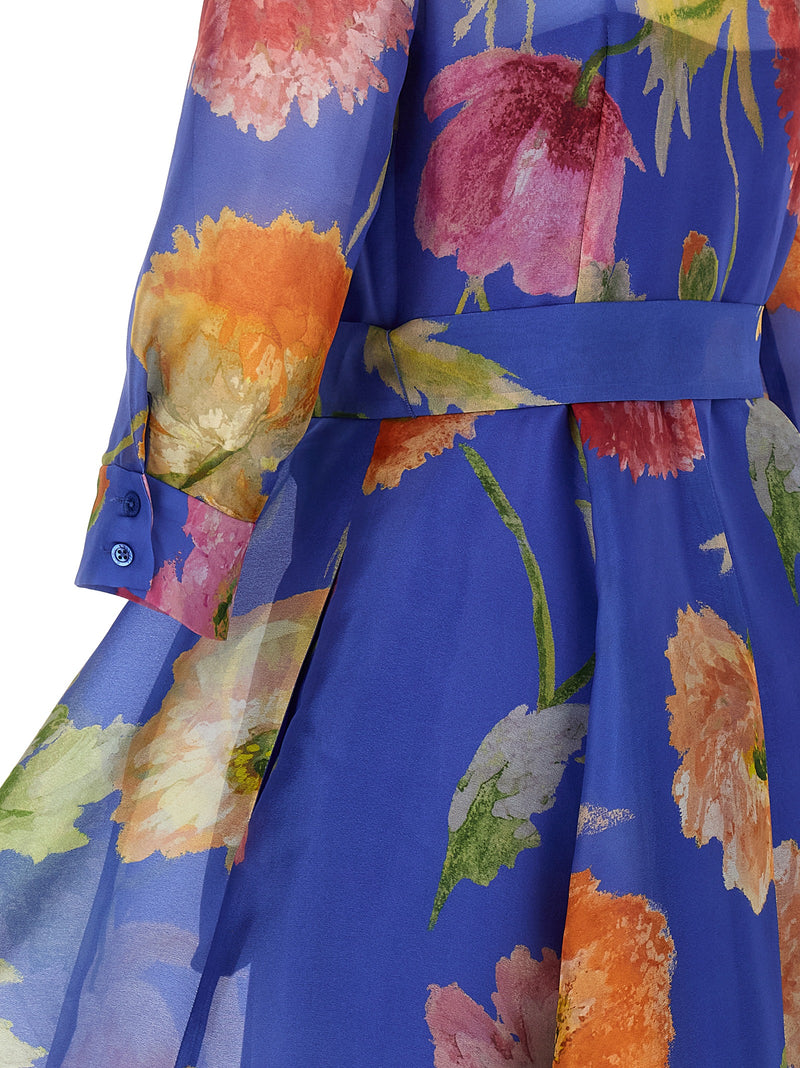 Carolina Herrera Blue Silk Long Dress