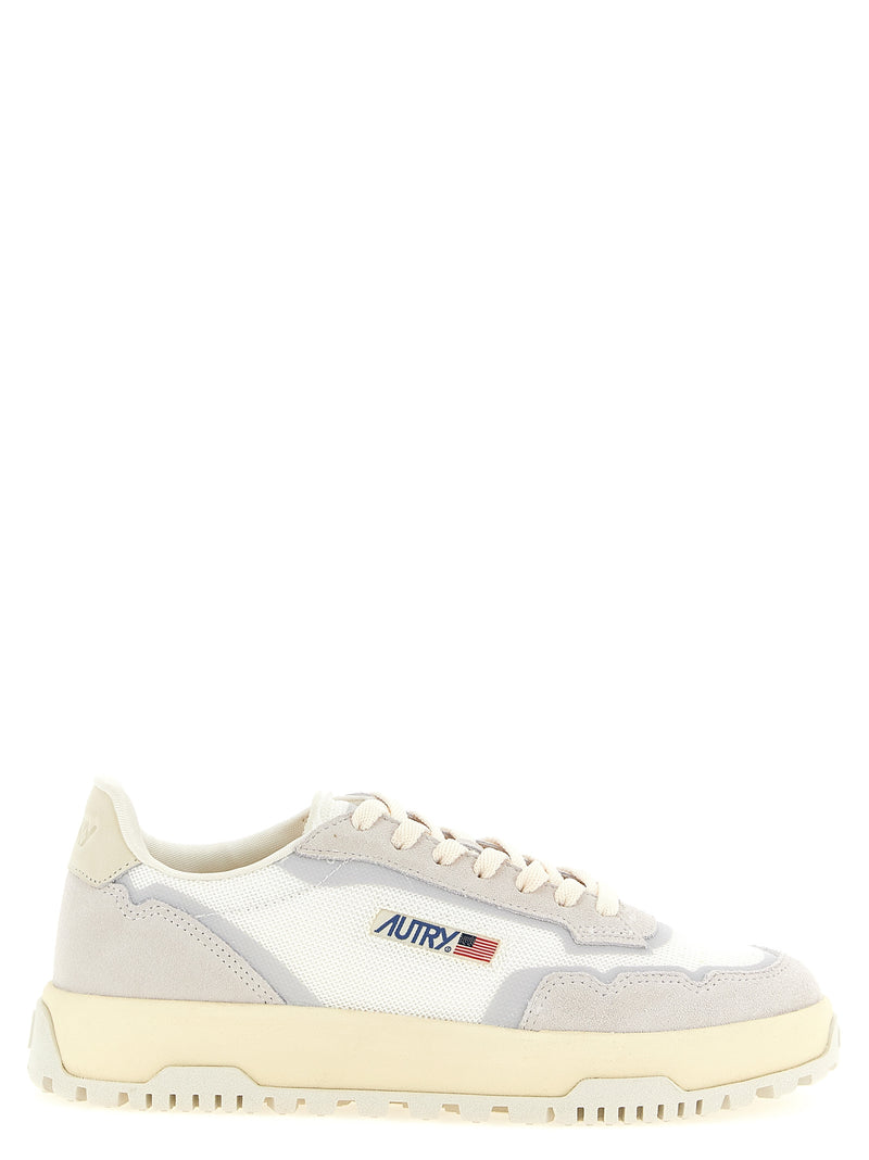 Autry Gray Cotton Low Top Sneakers