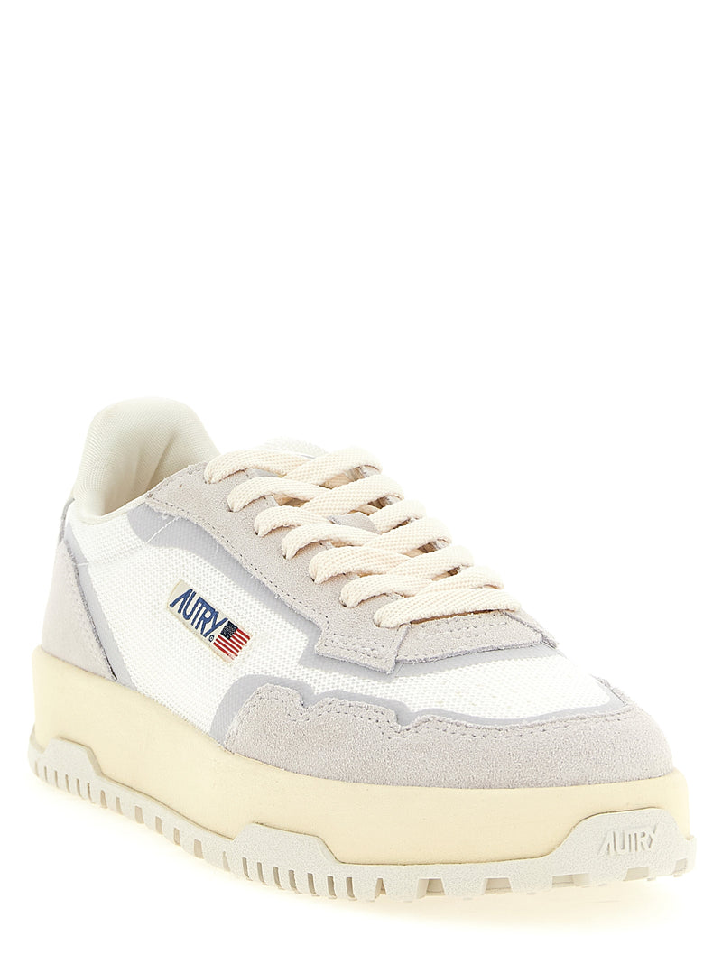 Autry Gray Cotton Low Top Sneakers