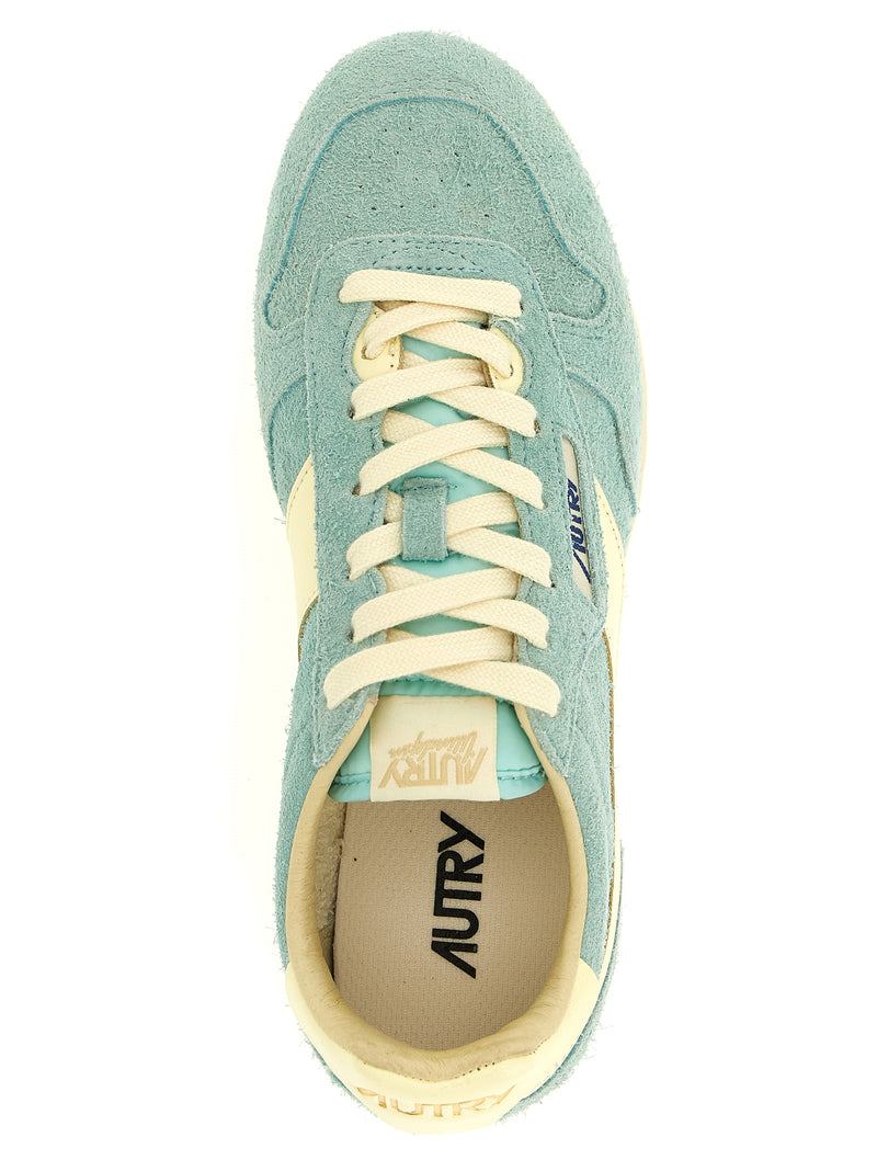 Autry Blue Cowhide Low Top Sneakers