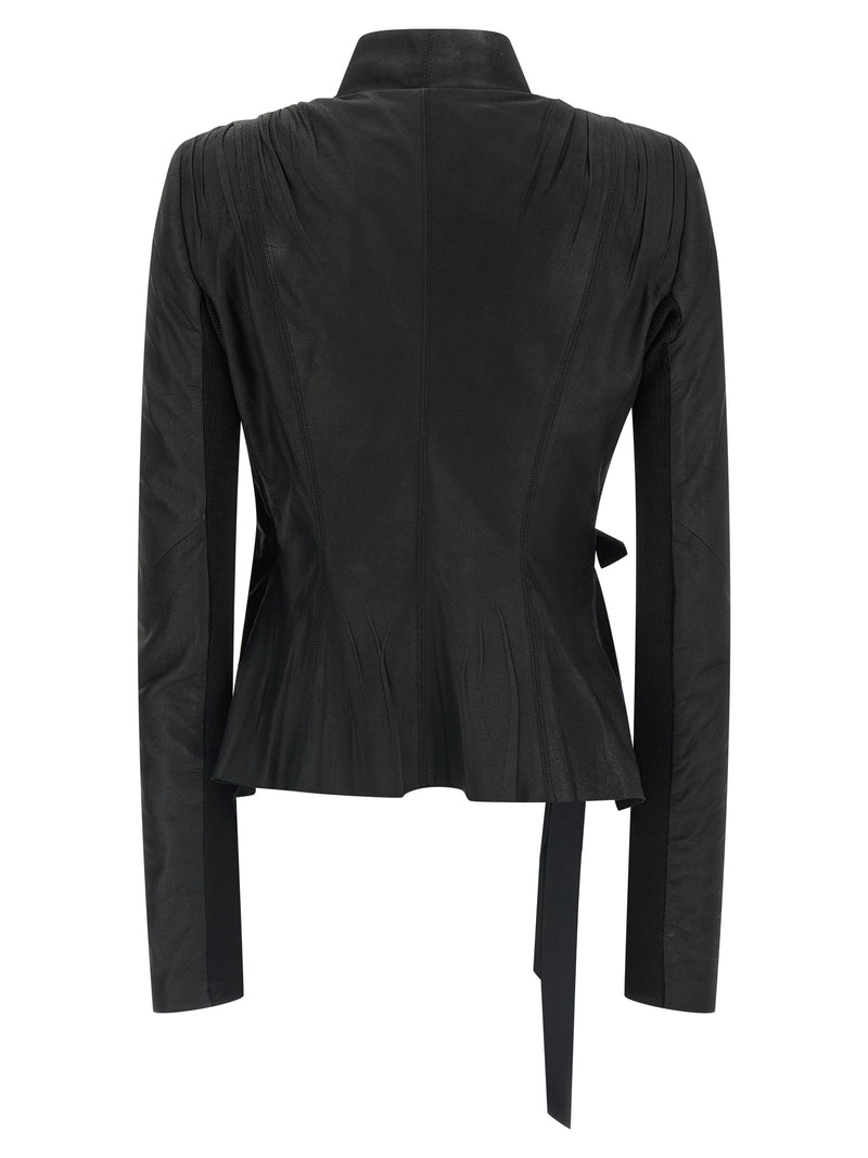 Rick Owens Black Lamb Leather Leather Jacket
