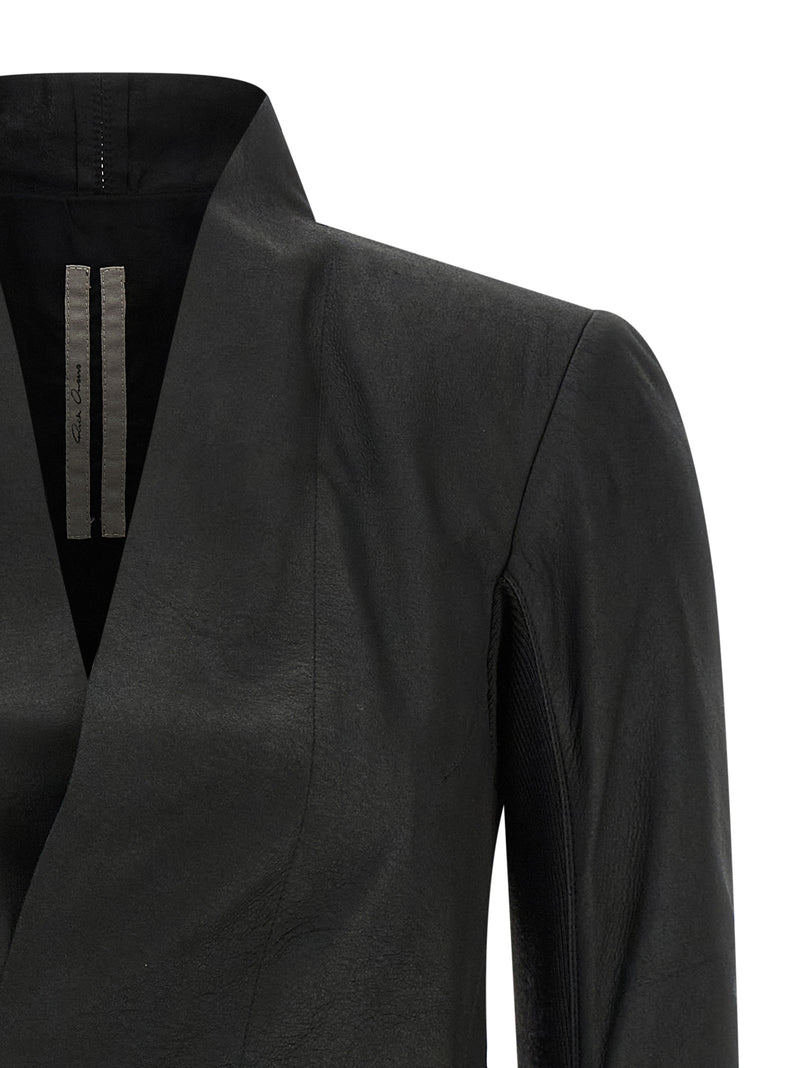 Rick Owens Black Lamb Leather Leather Jacket