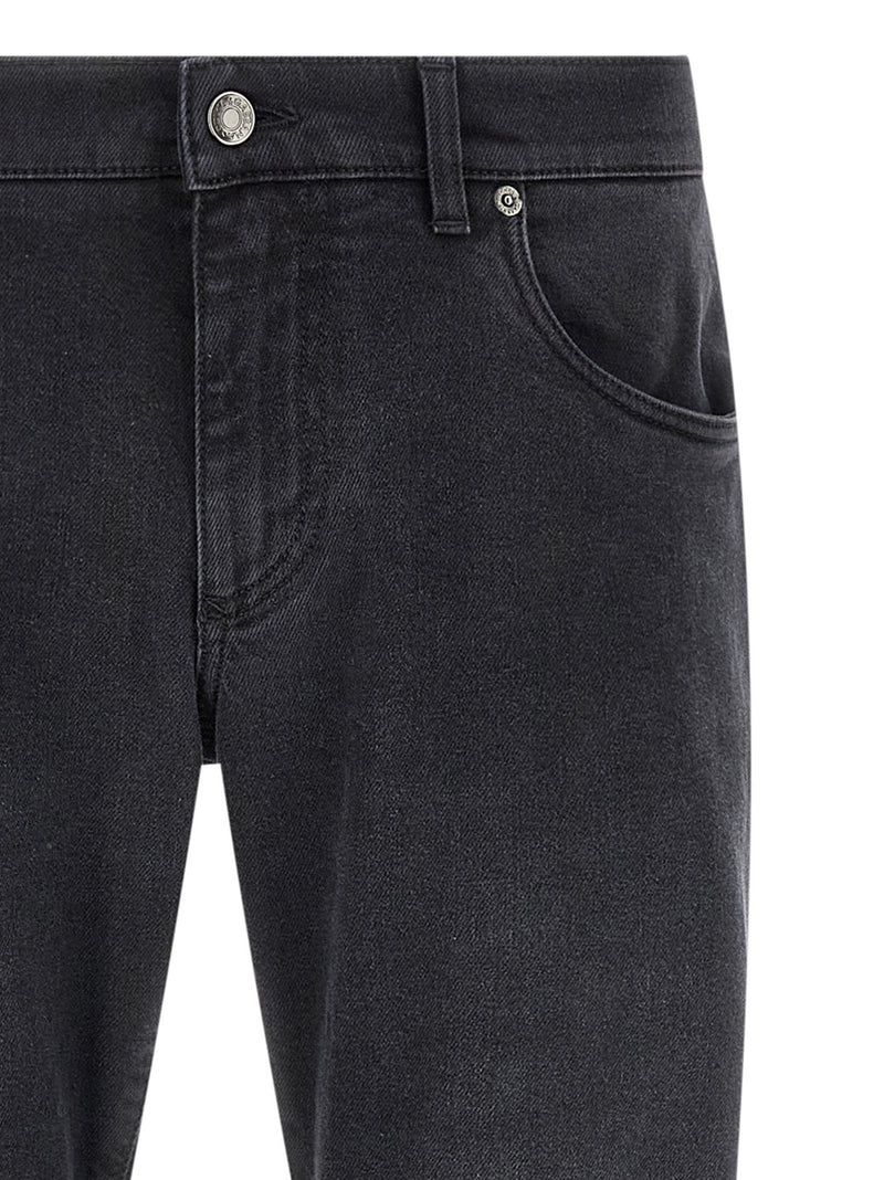 Dolce & Gabbana Black Cotton Straight-Leg Jeans