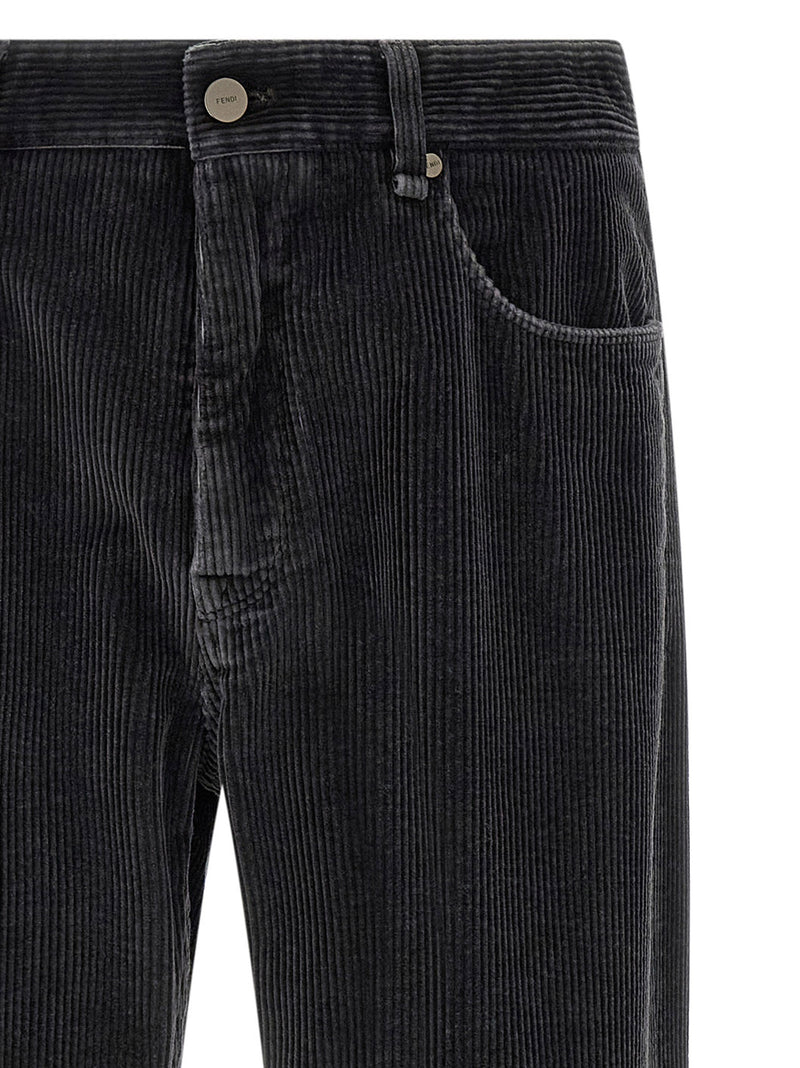Fendi Gray Cotton Casual Pants