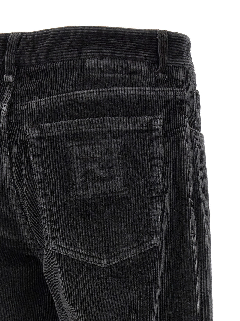 Fendi Gray Cotton Casual Pants