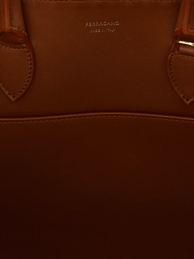 Ferragamo Brown Calfskin Handbag