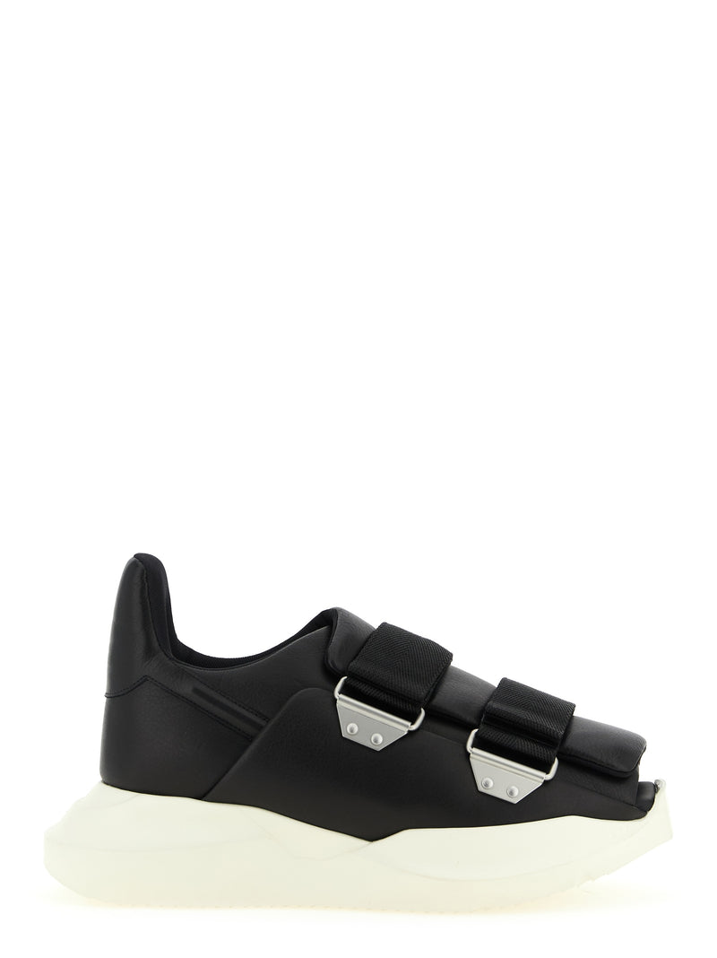 Rick Owens Black Calfskin Athletic Sneakers