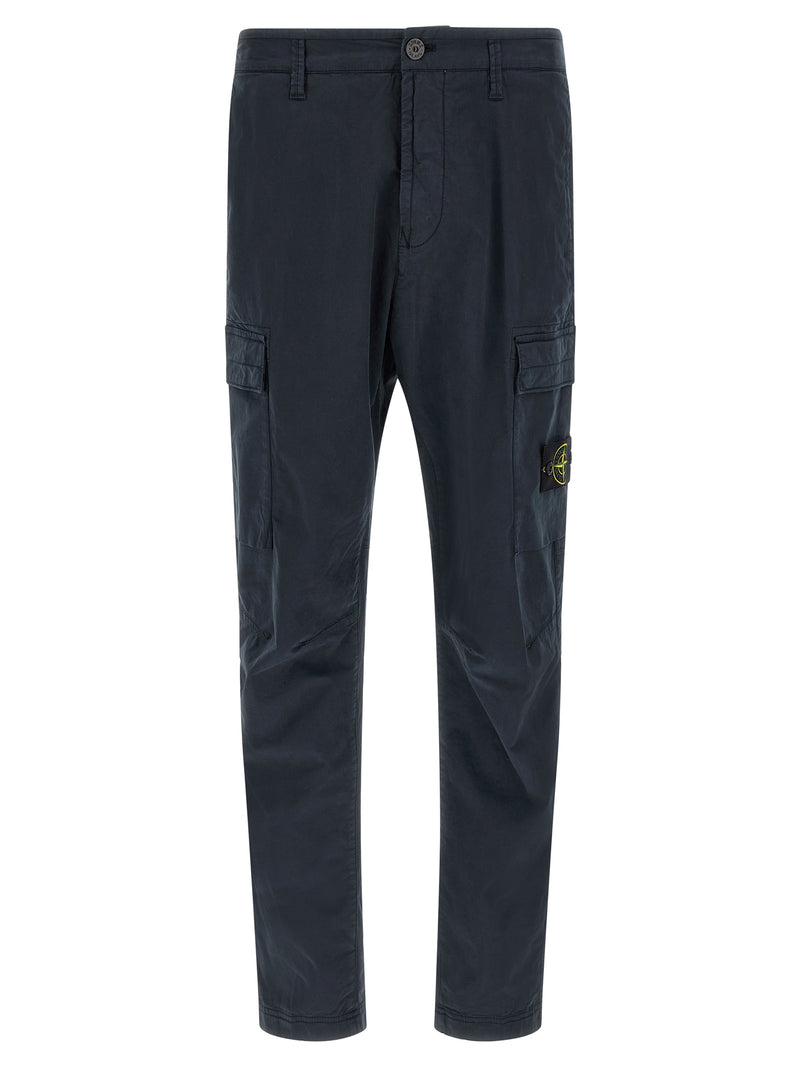 Stone Island Blue Cotton Cargo Pants