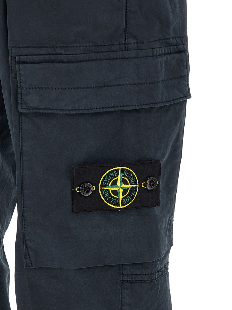 Stone Island Blue Cotton Cargo Pants