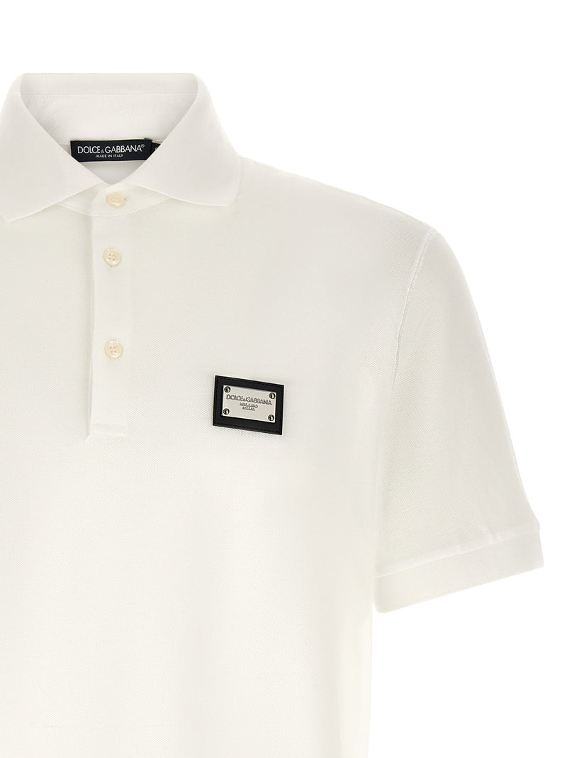 Dolce & Gabbana White Cotton Polo Shirt