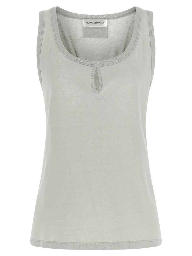Victoria Beckham Gray Cotton Tank Tops