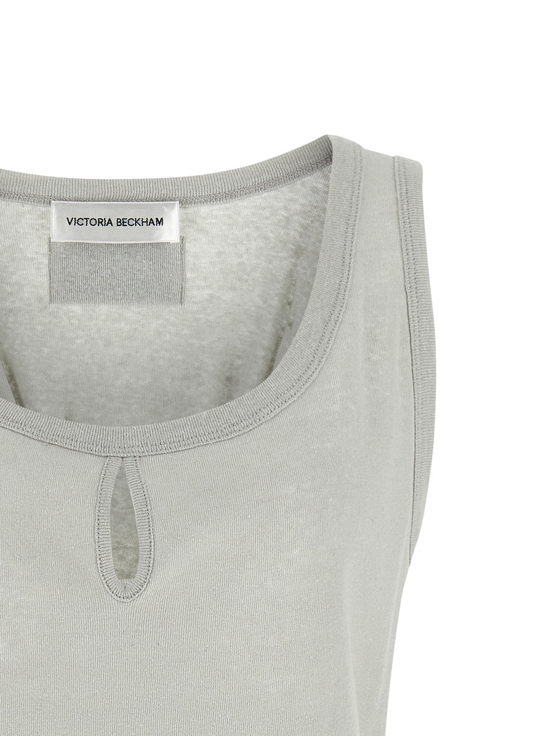 Victoria Beckham Gray Cotton Tank Tops
