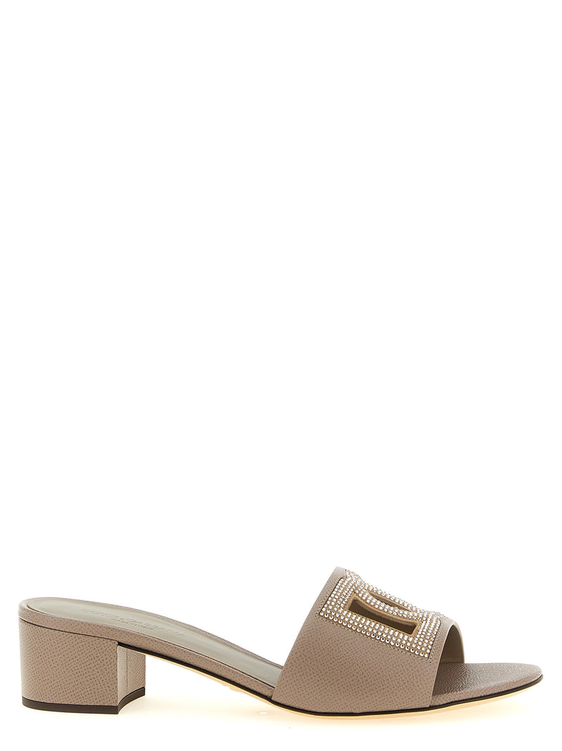 Dolce & Gabbana Gray Calfskin Mules