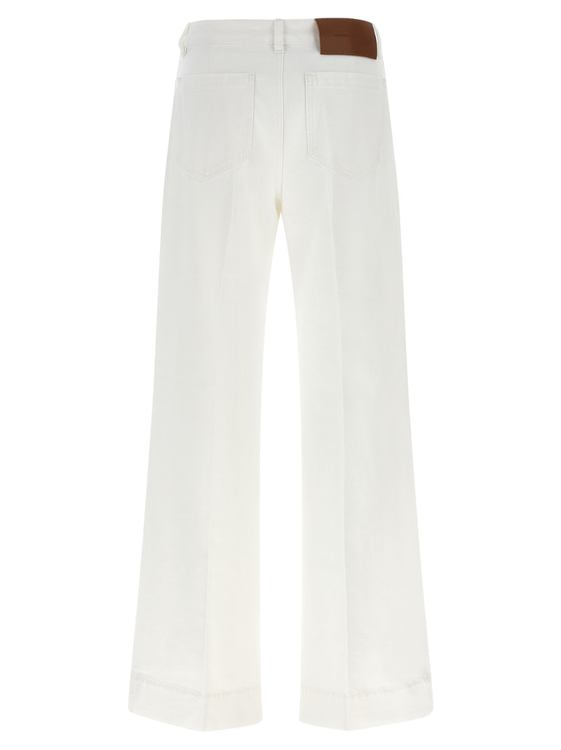 Victoria Beckham White Cotton Flared Jeans