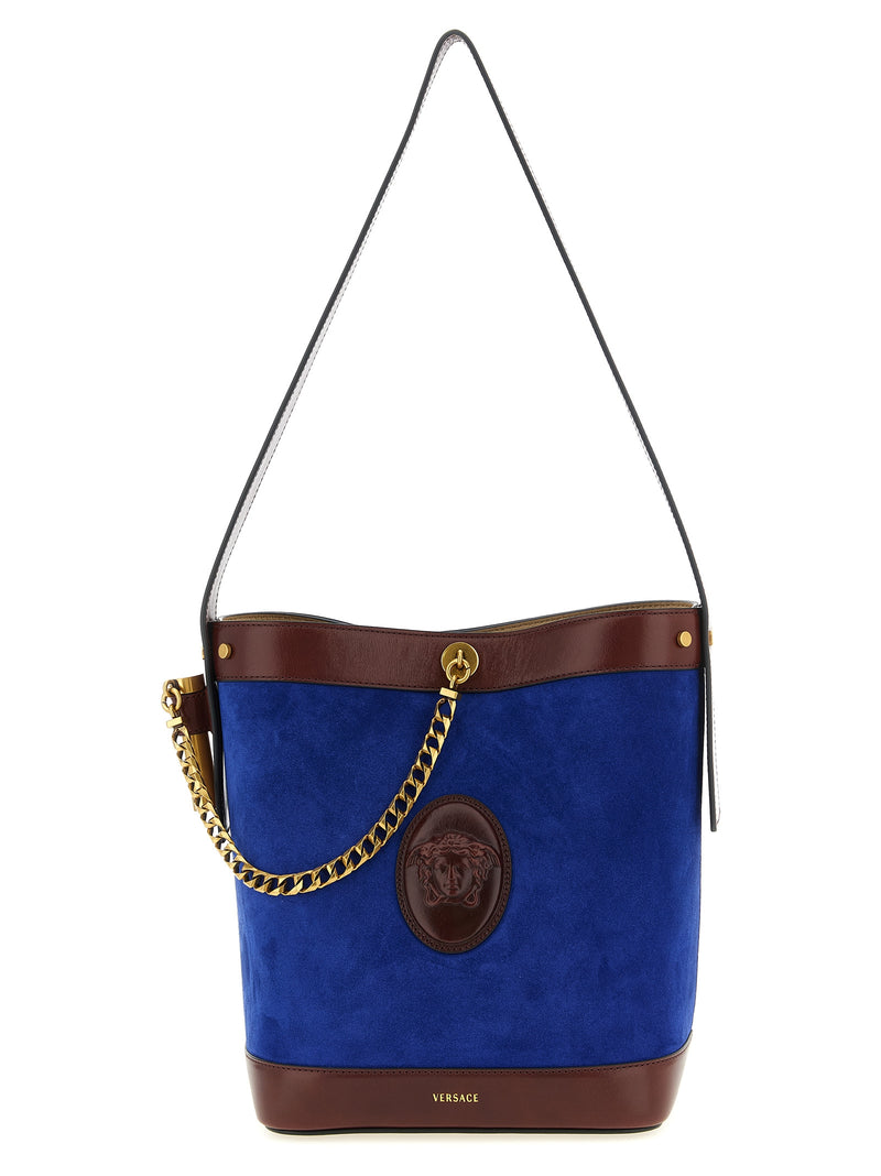 Versace Blue Calfskin Shoulder Bag