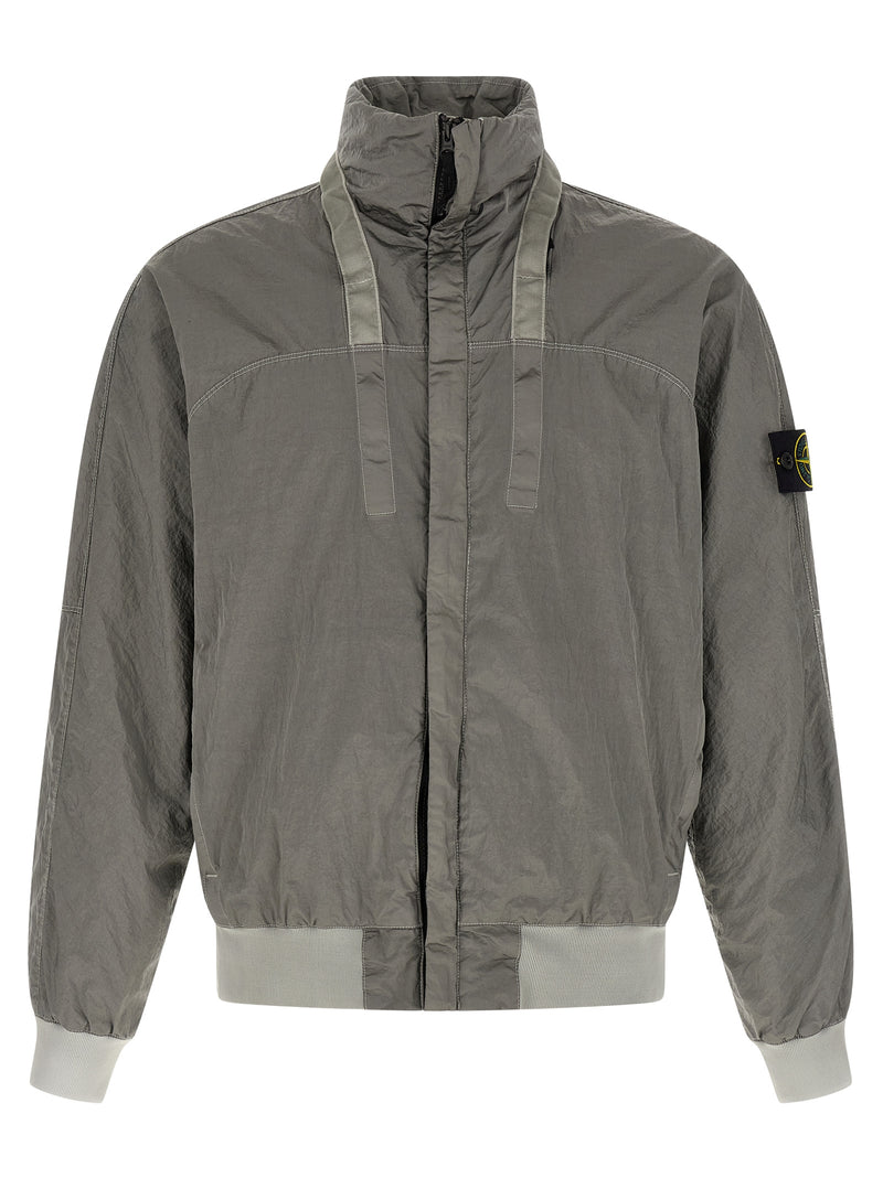 Stone Island Gray Polyamide Bomber
