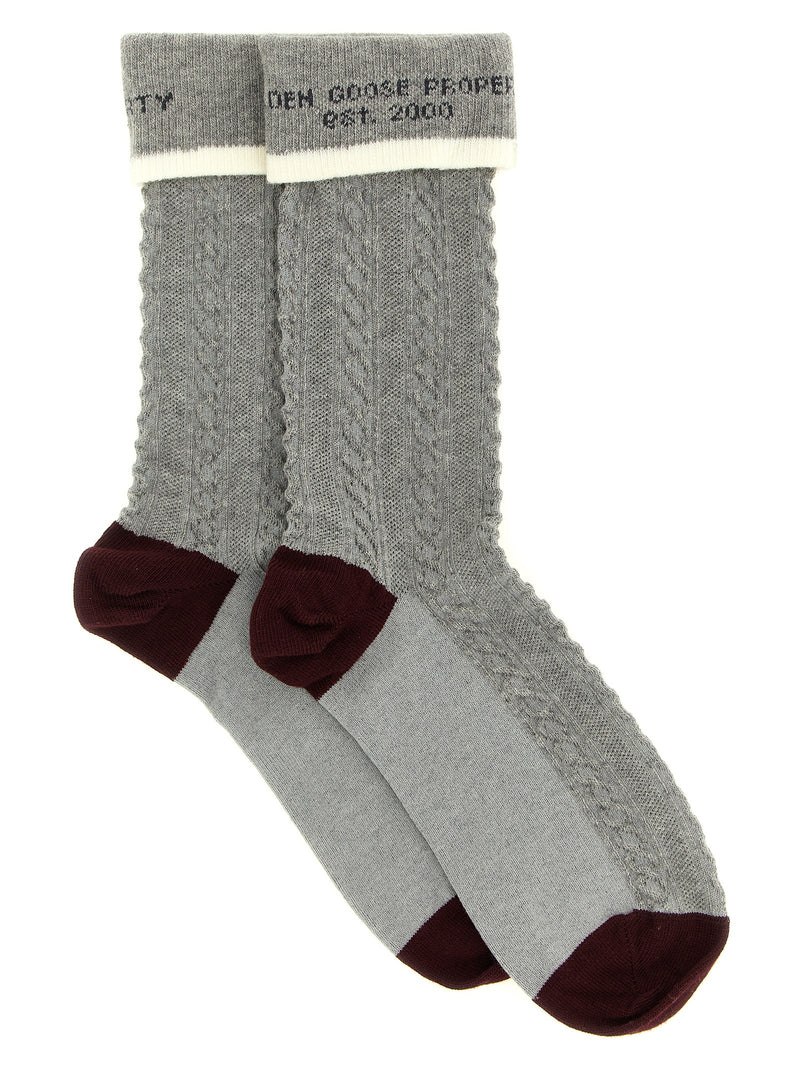 Golden Goose Gray Cotton Socks