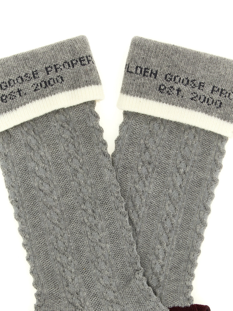 Golden Goose Gray Cotton Socks